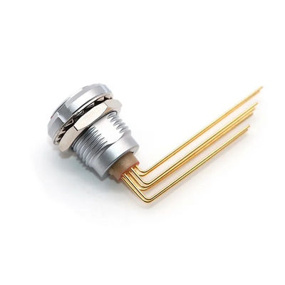 Brass Chrome Plated 90 Degree Connectors Needle Core Push Pull Connector For Printed Circuit Board
