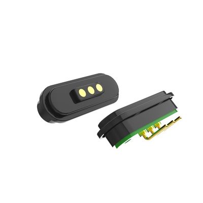 5A 3 Pin Magnetic Connector Right Angle Magnetic Pogo Pin Connectors 2.80mm Pitch