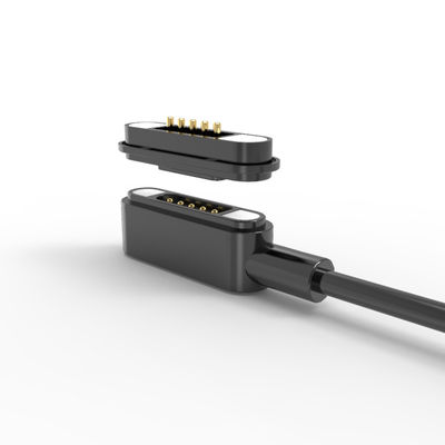 Spring loaded Magnetic Cable Connector 5 Pin Magnetic Data Connector Black