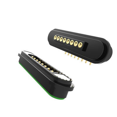 Right Angle Magnetic Connectors 8 Pin Spring Loaded Connector Male Female