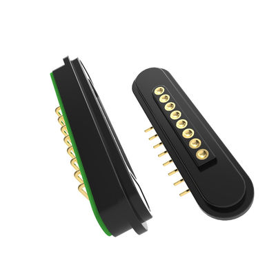 Right Angle Magnetic Connectors 8 Pin Spring Loaded Connector Male Female