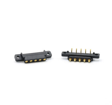 Bended 2.54 Mm Pitch Connector Spring Loaded 5 Pin Pogo Connector Right Angle SUS304