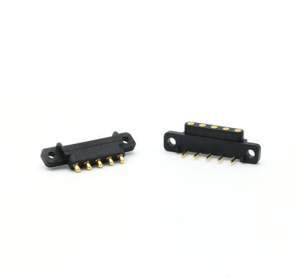 Bended 2.54 Mm Pitch Connector Spring Loaded 5 Pin Pogo Connector Right Angle SUS304