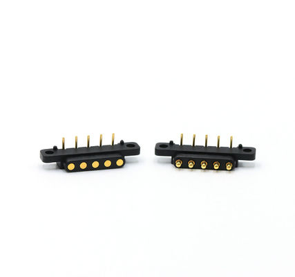 Bended 2.54 Mm Pitch Connector Spring Loaded 5 Pin Pogo Connector Right Angle SUS304
