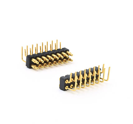 Brass Spring Loaded Connector 2.54mm Pitch Right Angle Pogo Pin Connector 16Pin Male Female