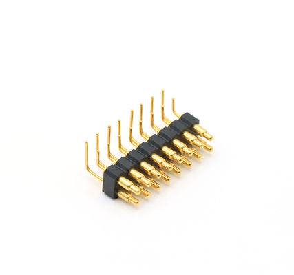 Brass Spring Loaded Connector 2.54mm Pitch Right Angle Pogo Pin Connector 16Pin Male Female