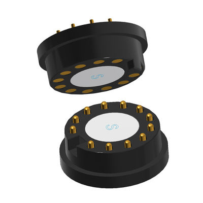 Customized Pogo Pin Magnetic Connector 12 Pin Male And Female Magnetic Connector Round