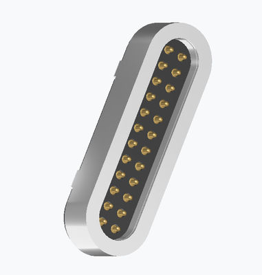 Double row 24pin male female pogo pin connector with magnet magnetic connector