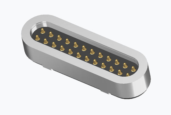 Double row 24pin male female pogo pin connector with magnet magnetic connector