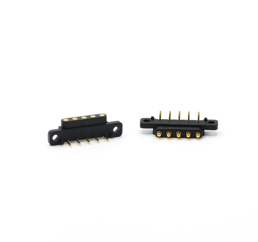 Bended 2.54 Mm Pitch Connector Spring Loaded 5 Pin Pogo Connector Right Angle SUS304